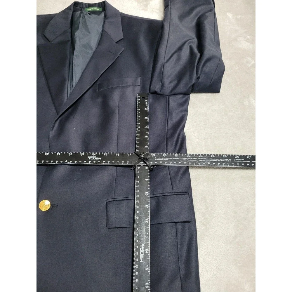 Lauren Ralph Lauren Blazer Mens 46L Navy Wool 2 Button Gold Buttons Canada